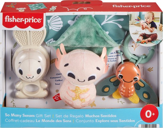 Fisher Price Zintuigen cadeauset - Met bijtring, rammelaar, bal en axolotl met geluidje van Merkloos