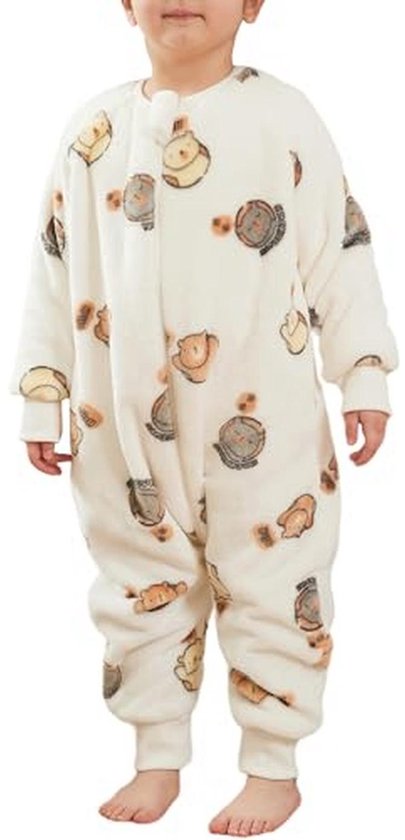 Flanellen Babypyjama met Voeten 3,0 TOG Slaapromper voor Kinderen - Winter Slaapoverall met Dierpatroon 70-130 cm van Merkloos