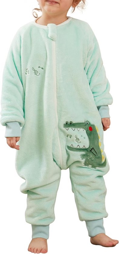 Flanellen Babypyjama Slaapzak met Voeten - 3,0 TOG - Behaaglijk Warm voor Kinderen - Winter Slaapoverall met Dierpatroon van Merkloos