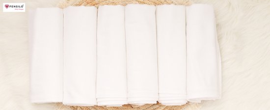 Flanellen Luiers- 6 PACK - Wit – FENSILO – Flanellen doeken van Fensilo