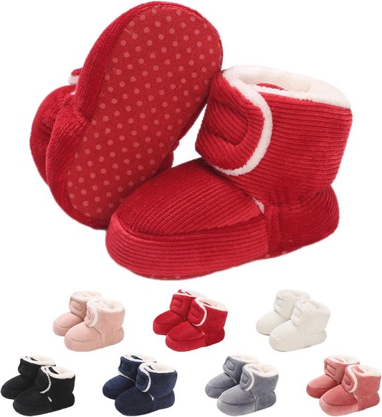 Fleece Booties voor Pasgeborenen - Warme Anti-slip Winterschoenen voor Baby's (0-18 maanden) van Merkloos