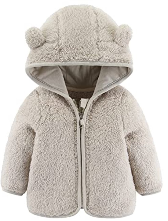 Fleece Hoodie met Oren voor Baby's en Peuters – Warme Kleding voor Jongens en Meisjes van Merkloos