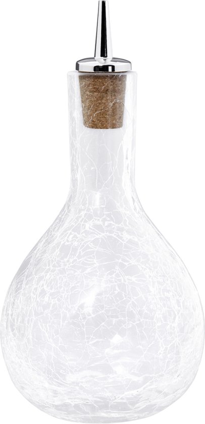 Fles, Bitters Fles - Craqueléglas met verchroomde tuit