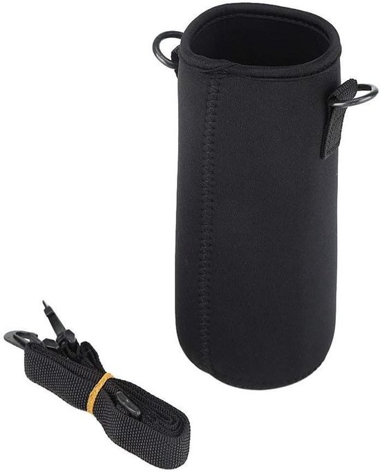 Fles Cover - Fleshouder Tas - Outdoor Activiteiten - Verstelbare Schouderriem - 650 Milliliter - Zwart