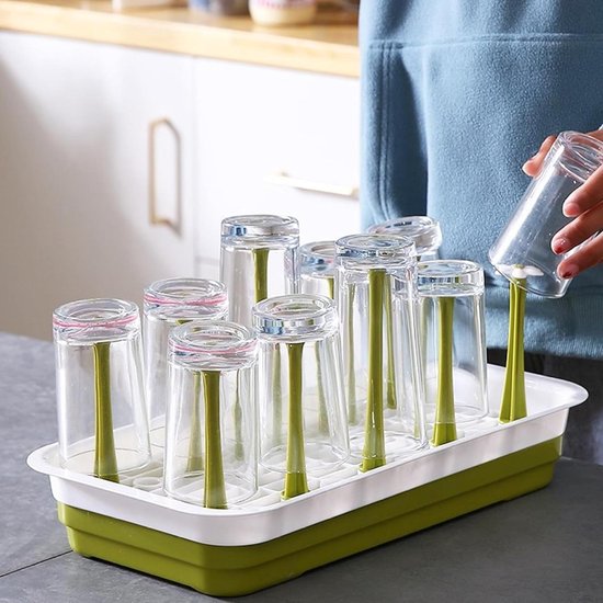 Fles Droogrek - Keuken Organizer - Flessen Drogen - Ruim Ontwerp - 38.5cm - Groen