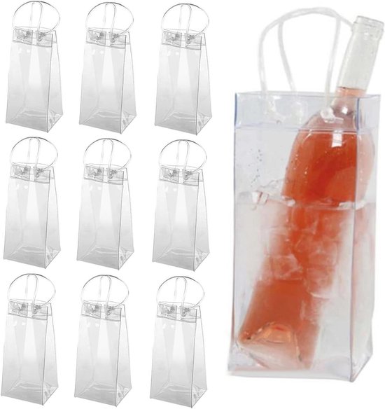 Fles Koeler - IJs Zak - Drankjes Koel Houden - Waterdicht Ontwerp - 10 Stuks - Transparant