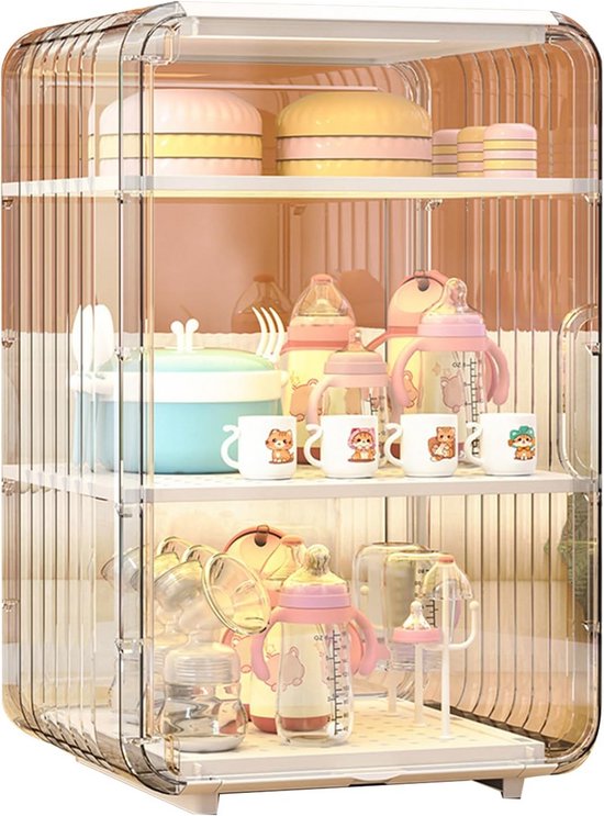 Fles Organizer - Baby Artikelen - Netjes Opbergen - Stapelbaar Ontwerp - 39.5x25x24cm - Wit