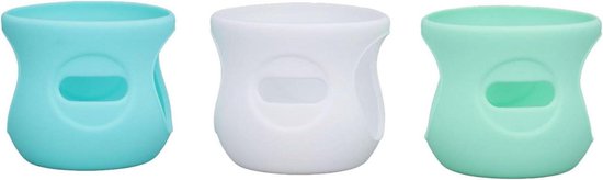 Fleshoezen Set - Babyflessen Beschermers - Flessen Beschermen - Voedselkwaliteit Siliconen - 3 Stuks 120ml - Wit Lichtgroen Donkergroen