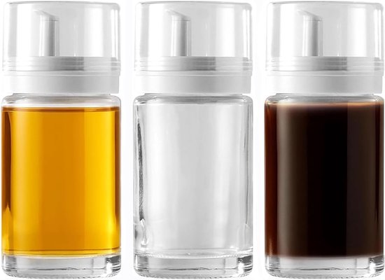 Flessen, azijn en olie van glas, lekvrije oliedispenserfles, lekvrij, kleine glazen dispenserflessen, perfect voor keuken, picknick en grill