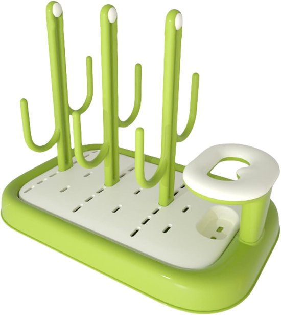 Flessen Droogrek - Baby Fles Organizer - Baby Voeding - Cactus Vorm - 25x21x25 cm - Groen