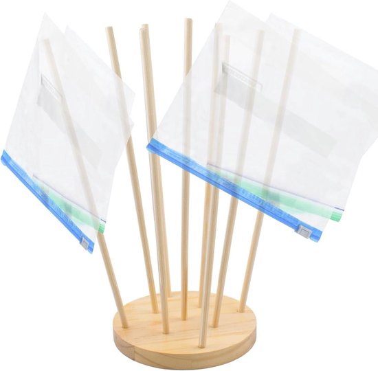 Flessen Droogrek Multifunctioneel Afdruiprek Hout Drogerstandaard - Herbruikbare Zakbeker Afdruiphouder Flessen Droogrek van BOHS