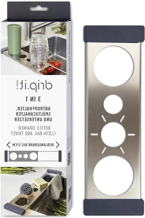 Flessen Droogrek Multifunctioneel Ruimtebesparend Roestvrijstalen Afdruiprek Boven de Gootsteen voor Crystal Emil - Afdruiphouder Afdruiprek Organizer Flessen Droogrek van Crystal Emil