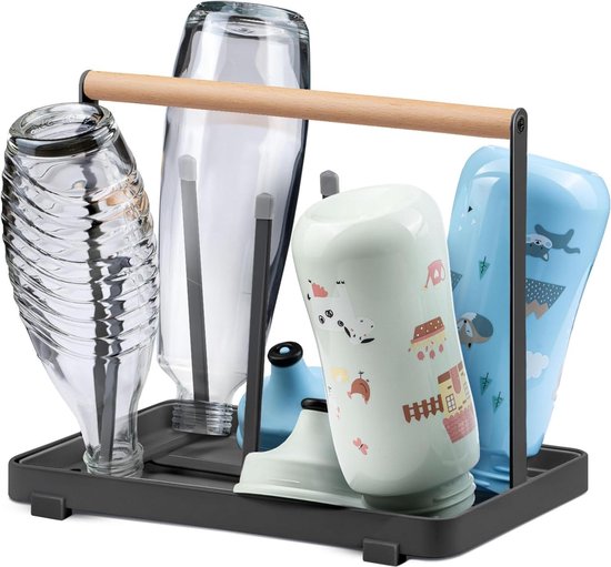 Flessen Droogrek Universeel Metaal Zwart voor SodaStream Druppelrek - Duo Crystal Easy Drink Babyflessen Flessen Droogrek van Easymaxx