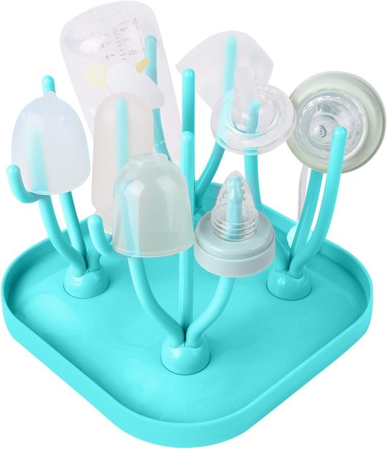 Flessenafdruiprek Baby - Sneldrogend & Hygiënisch - BPA-vrij PP Materiaal - Afneembare Onderdelen - Grote Capaciteit - Voor Babyflessen, Fopspenen & Accessoires - Droogrek Baby Flessenrek