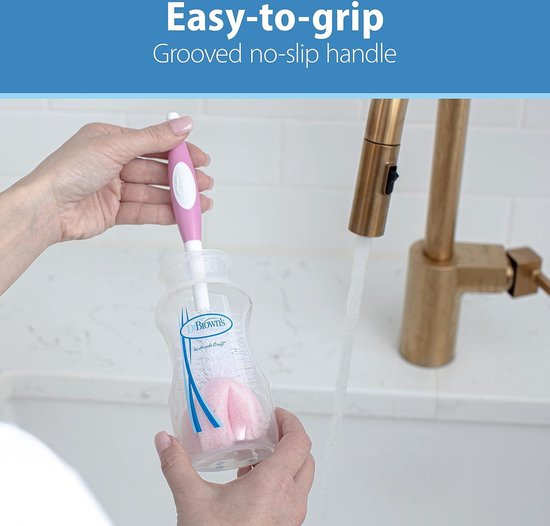 Flessenborstel Baby Roze Langwerpige Flessenreiniger Flessenborstel Baby van Flessenborstel Baby