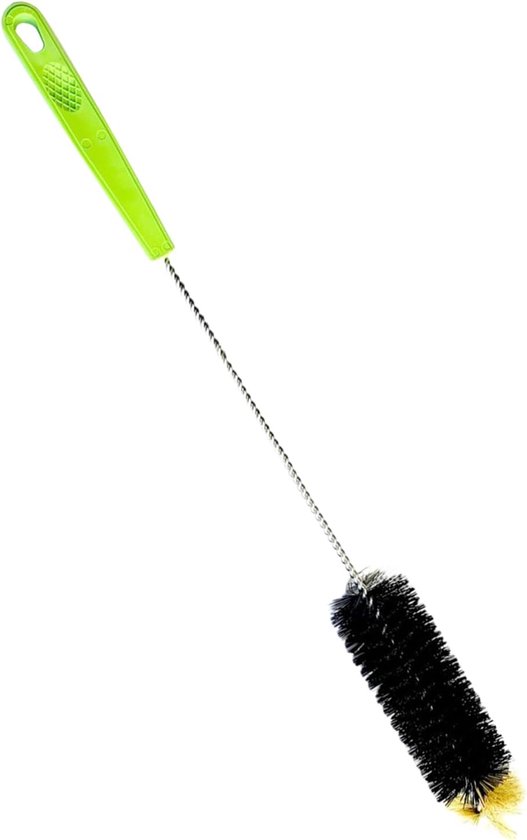 Flessenborstel Lange Steel - Bekerreiniger Karafborstel - Schoonmaken Smalle Hals - Antislip Handgreep - 40cm Lengte