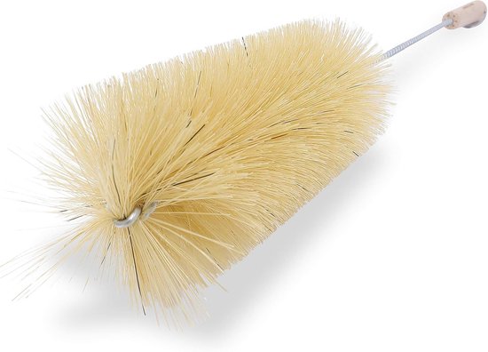 Flessenborstel natuur - Reinigingsborstel - Flessen Reinigen - 100% Kunststofvrij - 40 cm Lengte - Natuurlijk