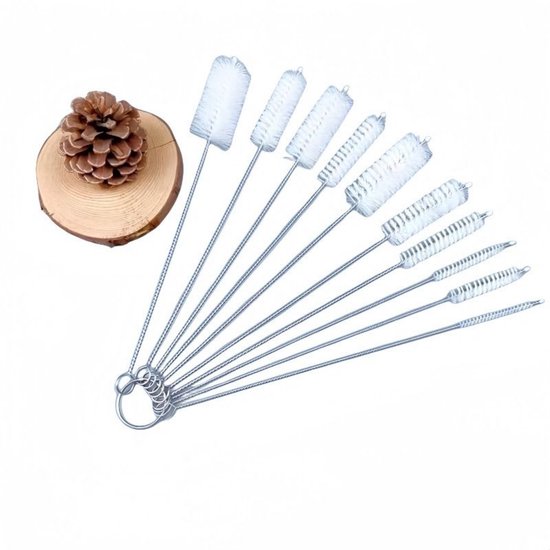 Flessenborstel Set - 20 stuks - Lengte 21 cm- Komborstel Reinigingsborstel - Flessen Schoonmaken - Bottle Brush - Rietborstel - Hose Cleaning Brush for Narrow Neck Bottles, Bottles, Jars and Teapot Spout