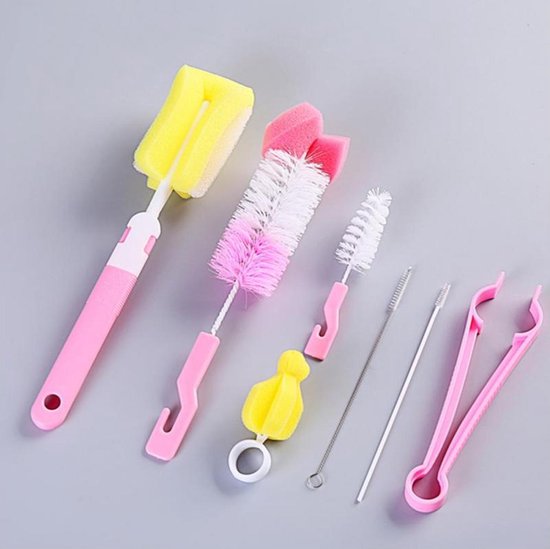 Flessenborstel Set | 7-delig | Babyfles Schoonmaakborstel | Schoonmaakset van VeiligheidNL
