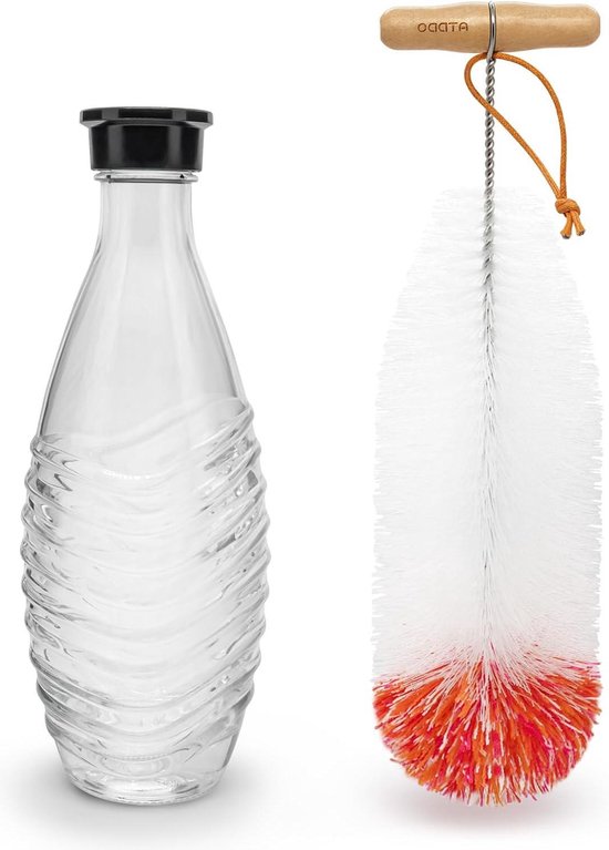 Flessenborstel Set van 1 - Compatibel met SodaStream Flessen - Lange Waterflessen Reinigingsborstel voor Glazen Smalle Halsflessen - Duurzame Borstel flessenborstel van Duzzcrew