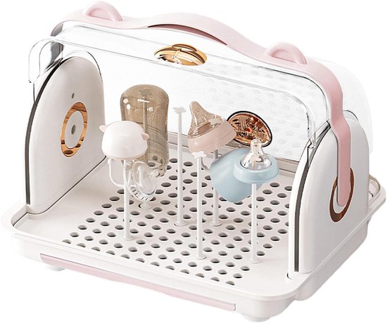 Flessendroger Baby - Flessenrek - Flessen Drogen - Stofdicht Ontwerp - 30.7x32.3x30.7 cm - Roze