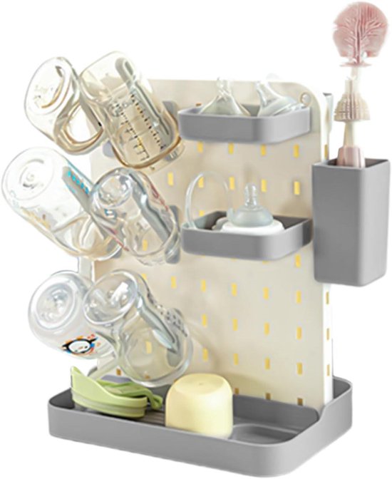 Flessendroger rek - Verticale organizer - Flessen drogen - Snel afvoerend - 35x15x35 cm - Wit