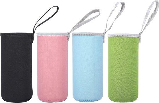 Flessenhoes Neopreen - Flessenhouder Isolatie - Dranken Koel Houden - Beschermt Tegen Krassen - 4 Stuks 550ml - Multicolor
