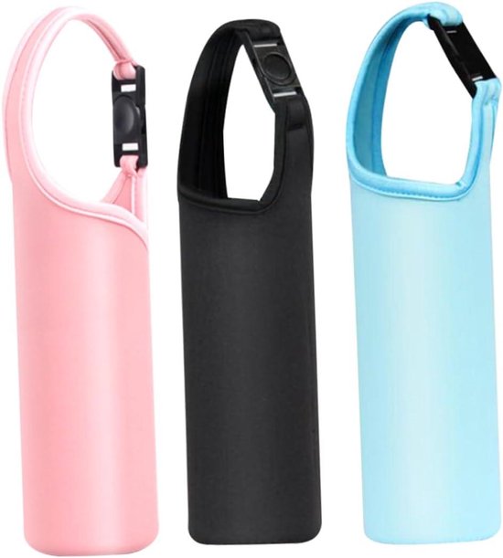Flessenhoezen Set - Flesdragers - Fles Beschermen - Neopreen Materiaal - 3 Stuks 31cm - Diverse Kleuren