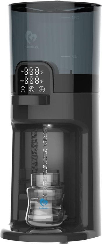 Flessenmaker voor baby's, instant warmer, flessenwarmer baby, waterdispenser voor onmiddellijke productie van formuleflessen, afneembare container, 24/7 warm, zwart