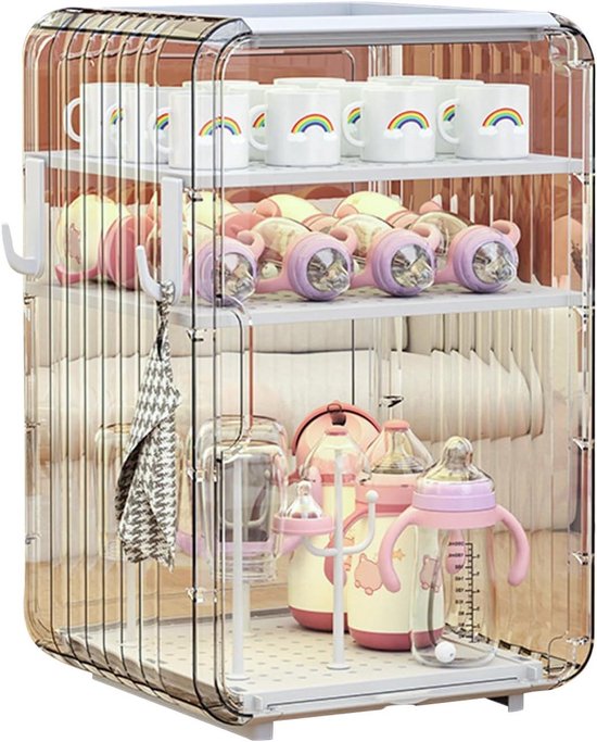 Flessenopbergtoren - Baby Organizer - Babyvoeding Organiseren - Verticaal Ruimtebesparend - 395 x 25 x 24 cm - Wit