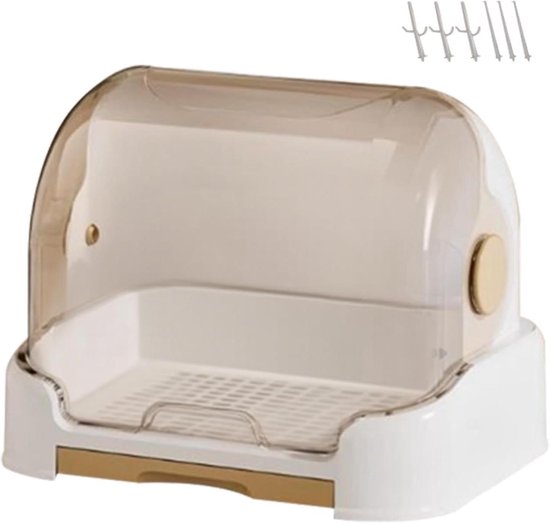 Flessenopslag Organizer - Droogrek Baby - Baby Spullen Ordenen - Stofvrije Opslag - 26x27x26 cm - Bruin