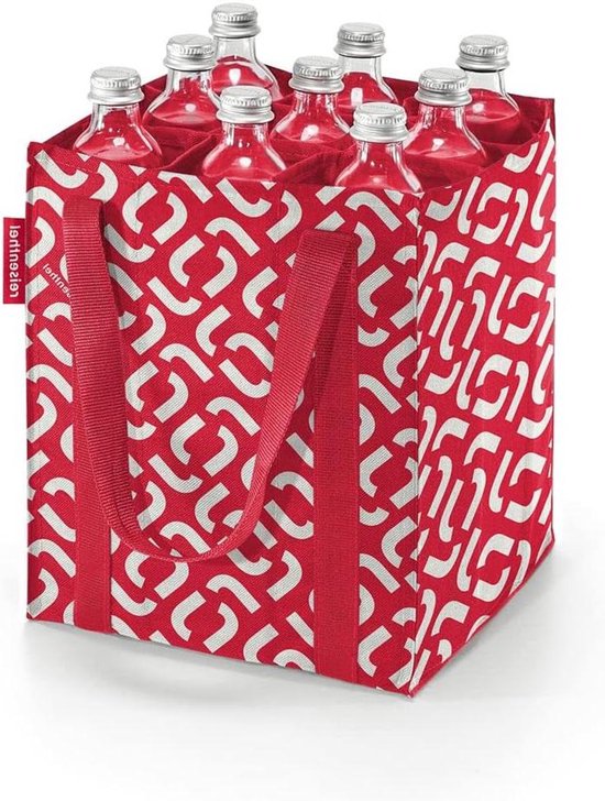 Flessentas - Flessenhouder - Flessen Vervoeren - 9 Vakken - 750 ml - Rood