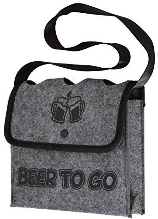 Flessentas voor 3 flessen - transportmand voor bier, grijs, 18,5x21x7cm