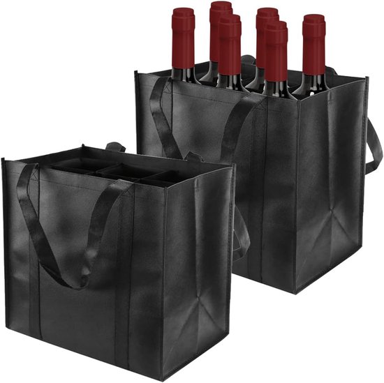 Flessentas voor 6 wijnflessen - Opbergzak voor 1,5 liter flessen - Ideaal voor feesten, kamperen en picknicks