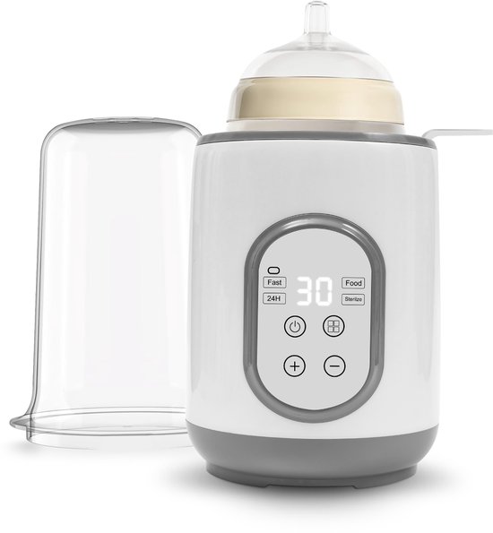 Flessenwarmer - 8-in-1 snelle babyflessenwarmer - met timer - slimme temperatuurregeling met automatische uitschakeling - verwarmt babyvoeding en flessen - wit