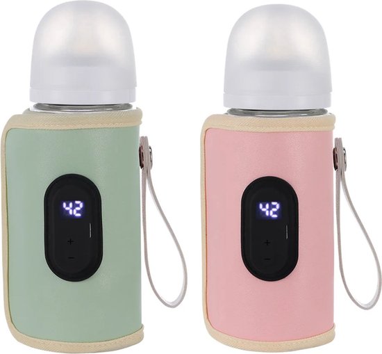 Flessenwarmer - Baby Verpleegfles Hoes - Verstelbare Flessenwarmer - Portable Bottle Warmer - USB - Green van Merkloos