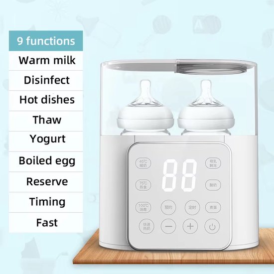 Flessenwarmer - Multi Functie - Baby Accessoires - Voedsel Verwarmer - Melk Warmer - Sterilisator - Met Nauwkeurige Temperatuurregeling- 220v - Ook Geschikt Voor Grotere Flessen - Snel Op Temperatuur van Merkloos
