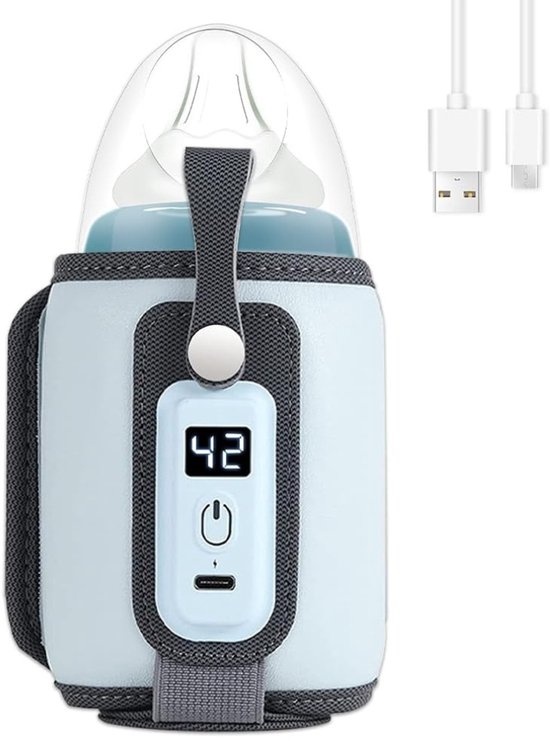 Flessenwarmer onderweg draagbaar – Bottle warmer met USB-verwarming | Snel opwarmen babyvoeding, compact en lichtgewicht voor reis en auto van Merkloos