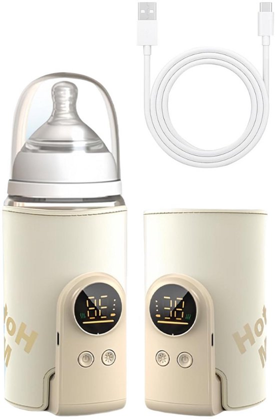 Flessenwarmer Onderweg - Drinkbeker Baby - Draadloos - Beige