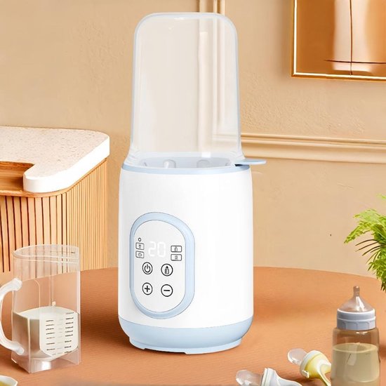 Flessenwarmer, snelle flessenwarmer, geschikt voor moedermelk of flesvoeding, intelligente temperatuurregeling met automatische uitschakeling, blauw.