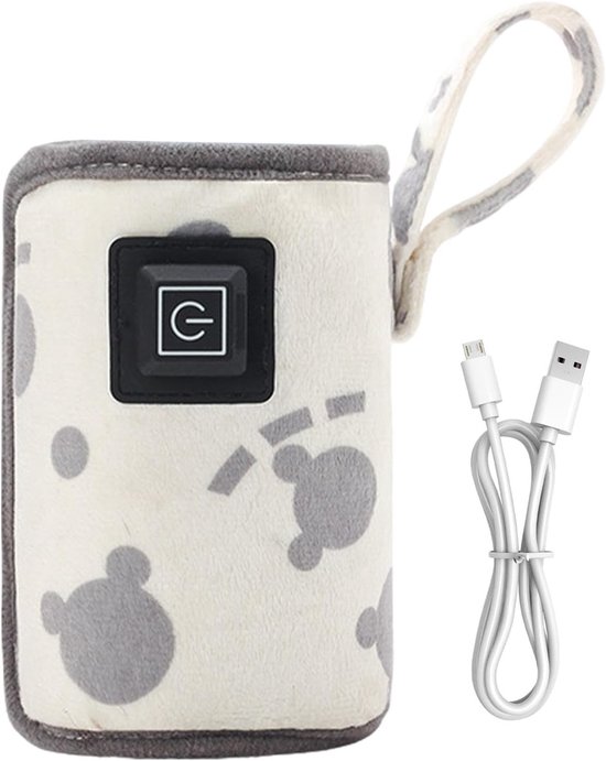 Flessenwarmer voor moedermelk, flesverwarmer voor borstvoeding, flesverwarmer - USB-melkwarmer, draagbare babymelk, warmtehouder, thermische zak, voedingsfleswarmers, reisaccessoires van Merkloos
