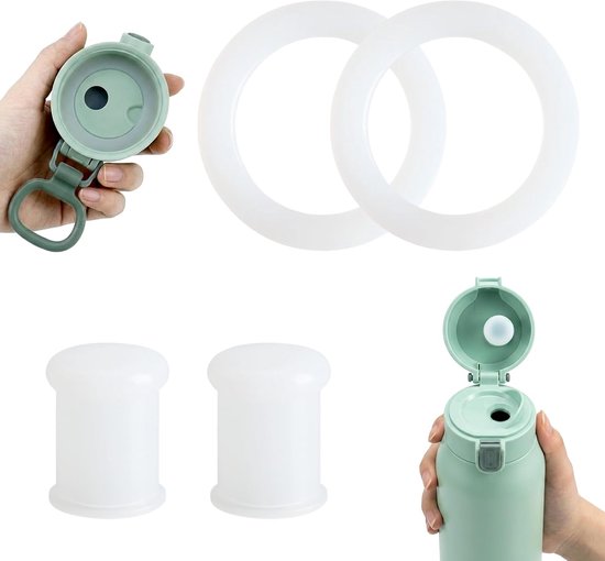 Flessenwarmers accessoireset, siliconen lekbescherming, stop en afdichtringen, compatibel met Momcozy 500 ml, draagbare babyflessenwarmer, BPA-vrij