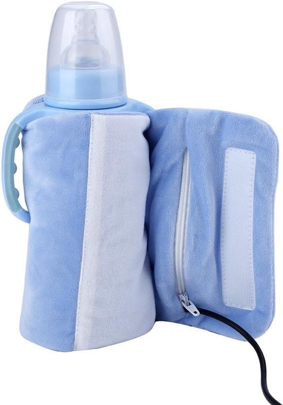 Flesverwarmer - Baby warmer - Onderweg voeding - USB-aangedreven - Compact formaat - Blauw van Merkloos
