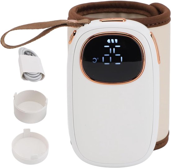 Flesverwarmer Sleeve - Babyfles Verwarmer - Babyvoeding Warm Houden - Snelle Verwarmingstechnologie - 14 x 12 x 9 cm - Grijs