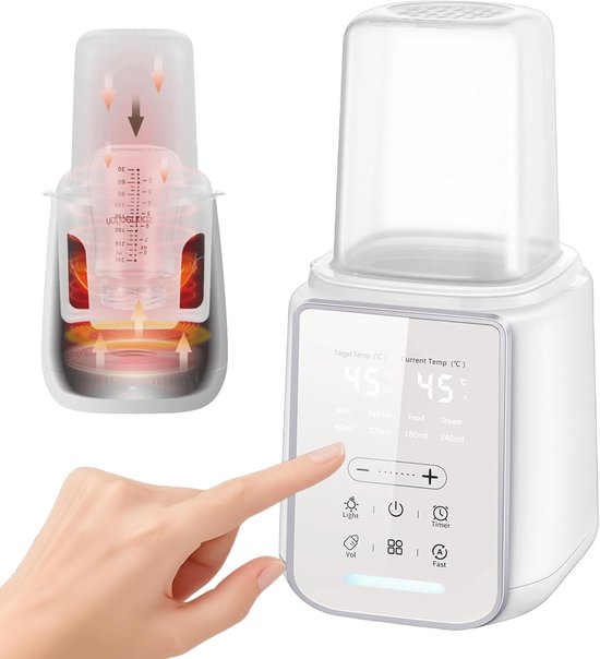 Flesverwarmer voor Baby’s – 8-in-1 Babyvoedingwarmer – Geschikt voor Moedermelk & Flesvoeding – Intelligente Temperatuurregeling