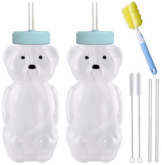 Flexibele Rietjes Drinkbeker voor Kinderen - 2 Stuks 8 oz van Merkloos