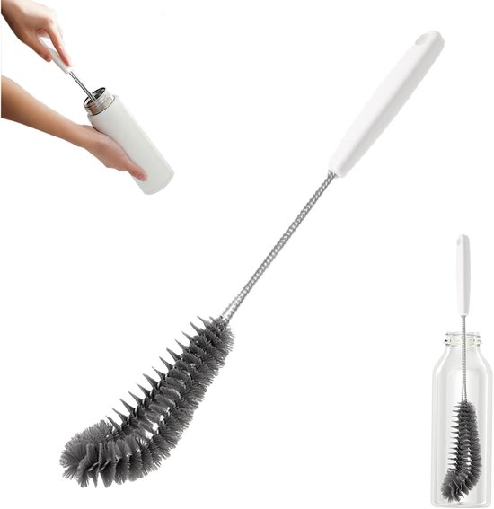 Flexibele schoonmaakborstel van 42 cm voor keuken en eetkamer - Perfect voor flessen, sportflessen, glazen, kopjes, potten en wijnglazen (1 stuk)