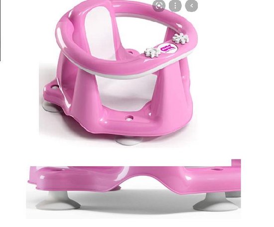 Flipper badzitje met antislip wit met geel van OKBaby