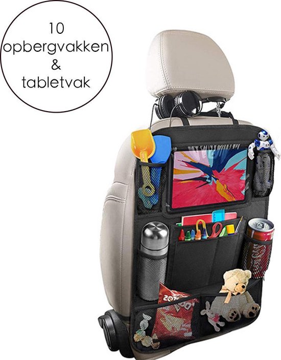 Flokoo Autostoel Organizer Voor Kinderen - Opbergsysteem Auto - Zwart van Merkloos