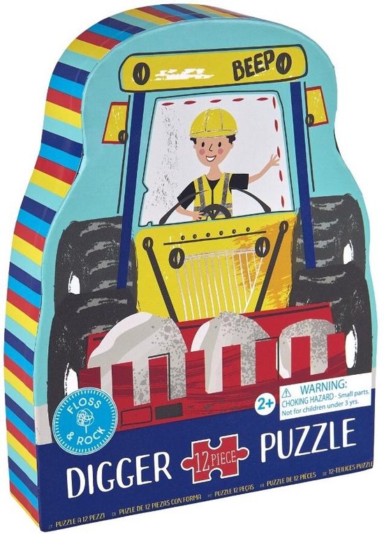 Floss & Rock Puzzel Bouw - 12 stukjes - 32 x 27 cm van FLO